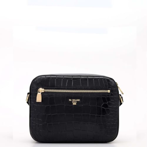 Da Milano Leather Sling Bag for Women - Black