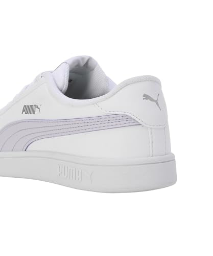 Puma Womens Smashic Wmn White-Spring Lavender-Matte Silver Sneaker - 6UK (39511101)