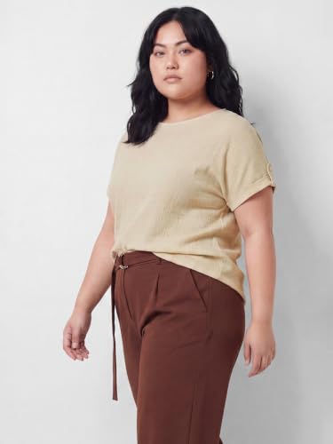 Max Women Textured Top (Beige_XS)