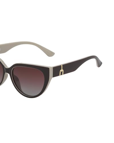 Brown and Beige Toned with Polarised Lens Cat Eye Sunglass for women