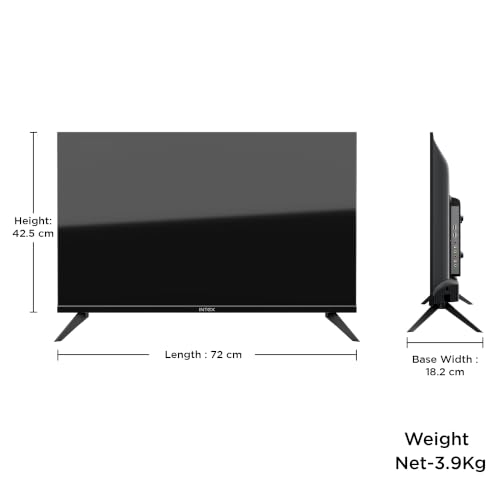 Intex 32 Inch Frameless HD Ready Smart Google TV | Android 14 | HDR10 | Dolby Audio | A+ Grade ADS Panel | 24W Speakers | Voice Control | Chromecast Built-in | Dual Band Wi-Fi | 280 Nits I LED-GV3207