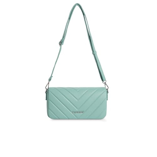 Caprese Riko Large Solid Sling Bag for Women with Adjustable and Detachable Strap for Comfortable Wear|Versatile Handbag for Everyday Use, Travel, and Special Occasions (Powder Blue)