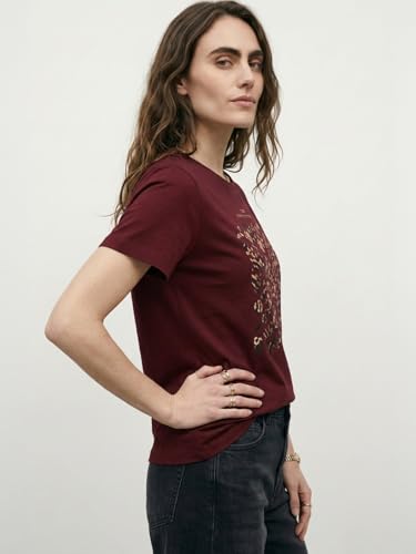 Max Women Foil Print T-Shirt (Red_XXL)