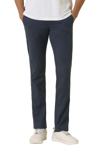 Men Navy Solid Casual Trousers
