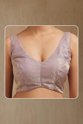 Soch Womens Lavender Fendy Chiffon Embellished Saree With Stone Work