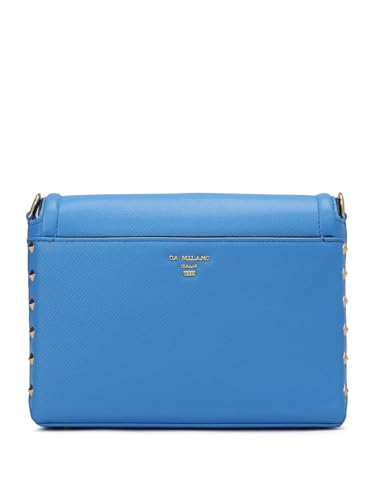 Da Milano Genuine Leather Blue Sling Bag (01604) (Small)