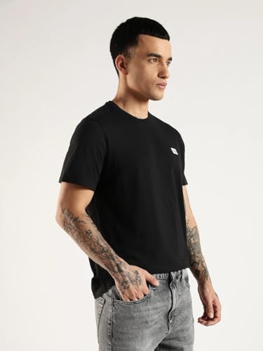 Calvin Klein Jeans Solid Regular Fit Cotton T Shirt Black