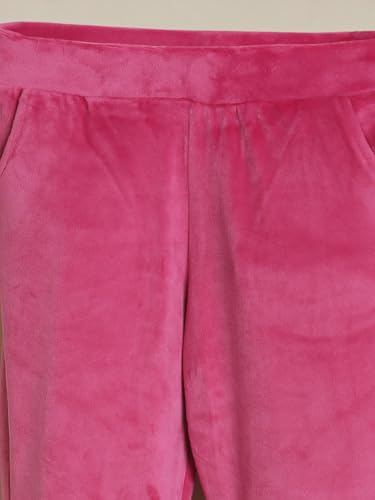 Girls Pink Solid Trousers
