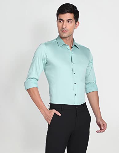 Arrow Men's Slim Fit Shirt (ANAFSH1028_Green