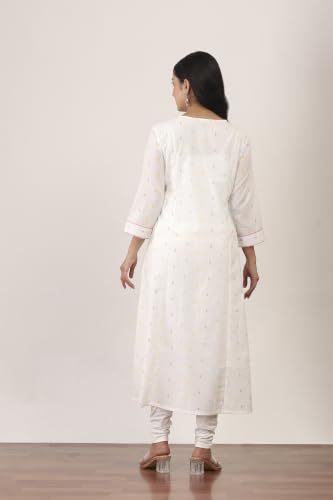 Rangriti Cotton Printed Kalidar Festive Kurta With Pant And Dupatta