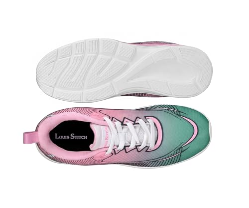 LOUIS STITCH Women’s Blossom Pink Lightweight Athleisure Sport Shoes | The Athleisure Series | Ultra-Lightweight Lace-Up Shoes for Women| Perfect for Casual, Gym & Travel Wear | LSLD-AT-RF02-PK | UK-6