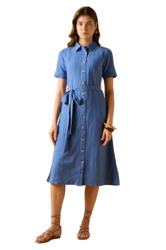 Women Blue Textured Casual Dress