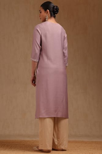 Soch Womens Purple Gadwal Embroidered Kurta with Thread Work