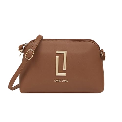 Lavie Hemi Synthetic Zipper Closure Women's Sling Bag (TAN, SMALL)