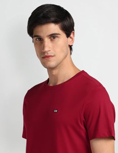Arrow Sports Men's Regular Fit T-Shirt (ASAEOTS5093_Red