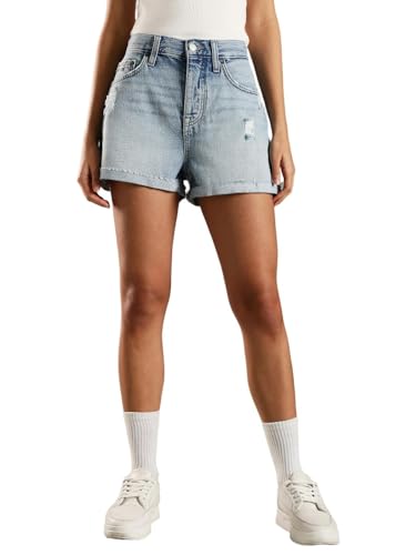 Tommy Hilfiger Regular Fit Solid High Rise Shorts Blue