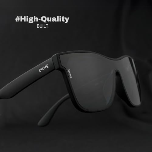 Eyewearlabs OKNO | Polarized Unilens Over-Sized Branded Stylish Sunglasses For Men & Women | 100% UV Protection Shades | Cricket Sports Cycling Driving | Black Lens | RV Matte Black