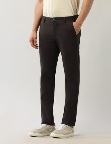 Arrow Men's Solid Slim Fit Acrylic Casual Trouser