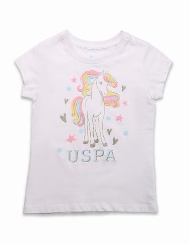 U.S. POLO ASSN. Girl's Regular Fit T-Shirt (UGSS25TSH241 White