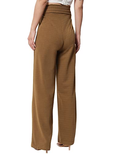 KOTTY Women Regular length Aztec gold Solid Trousers(Aztec gold30)