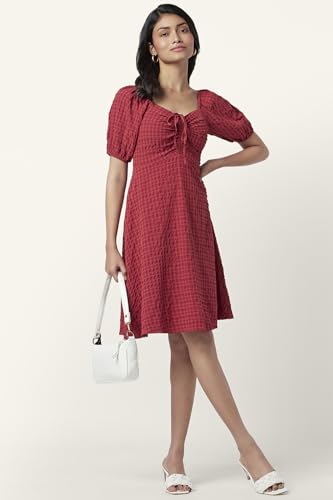 Women's Honey Rust Dress Slim Fit,Rust,2XL