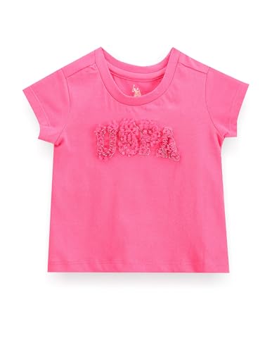U.S. POLO ASSN. Girls Petal Logo Cotton T-Shirt Pink