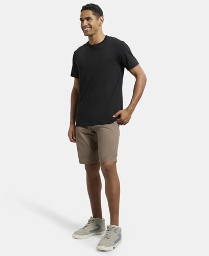 Jockey Men's Regular Shorts (1203_Dark Khaki_L_Dark Khaki_Large)