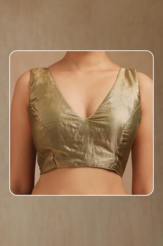 Soch Womens Light Olive Fendy Organza Embellished Saree With Stone Work