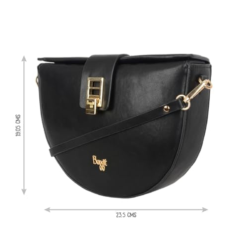 Baggit Women Black Sling Bag Small Size | Ladies Stylish Casual Cross Body Purse Handbag