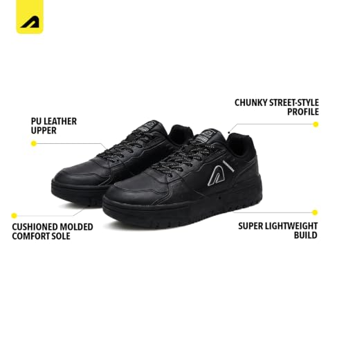Boldfit Shoes for Man Stylish Sneakers for Man Chunky Street Style Casual Lace Up Shoes for Men Comfortable Sneakers for Boys Lightweight Casual Sneaker Shoe for Men, Black, UK 07