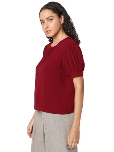 VERO MODA Women's Regular Fit Red Top