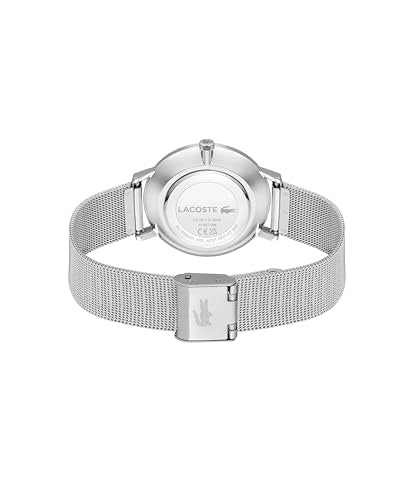 Lacoste Crocorigin Qtz Basic Slim Silver Round Dial Women's Watch- 2001472