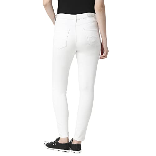 Pepe Jeans Women's High Rise Skinny Fit Jeans White