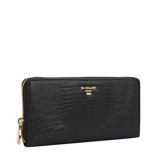 Da Milano Premium Leather Wallet for Women | Multi Compartment Travel Wallet - Black