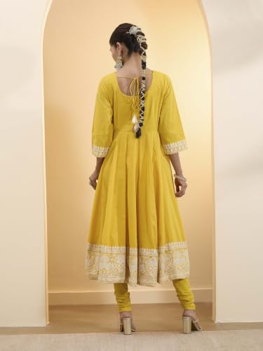 BIBA Printed Cotton Anarkali Festive Kurta Set