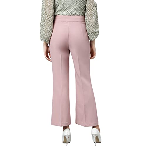 Latin Quarters Women's Pink Solid Pant