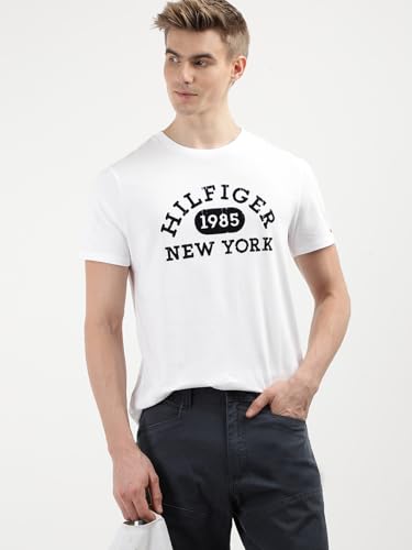 Tommy Hilfiger Mens White Color T-Shirt (XL)