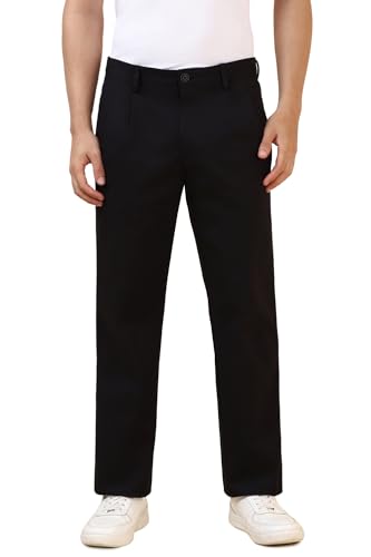 Men Black Solid Casual Trousers