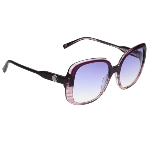 Tommy Hilfiger|Purple Full-rim Frame Square Sunglasses|100% UV Protected (Uv 400) Blue Gradient Faded Lens|Women's | Medium | TH 2621 C5 PURSIBL 53 S