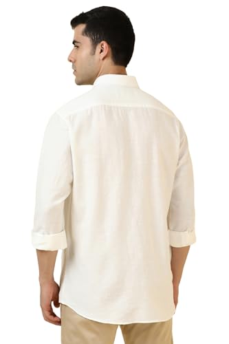 Allen Solly Men White Solid Full Sleeves Casual Shirt