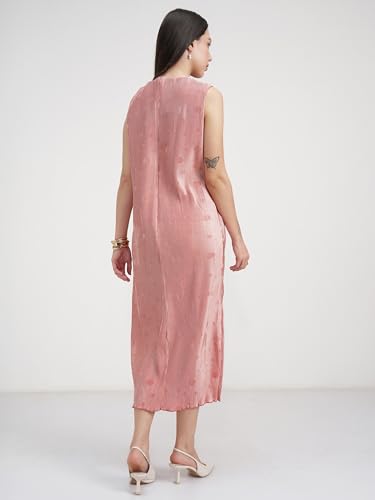 Tokyo Talkies Women's Polyester Midi Dress (TTJ6012623_Peach