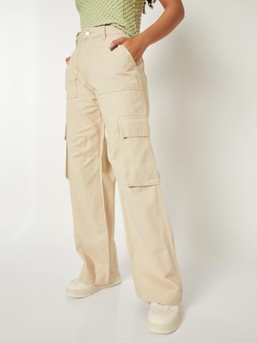 Max Women Solid Cargos (Beige_32)