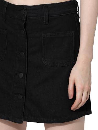 ONLY Cotton Blend Western Skort Black