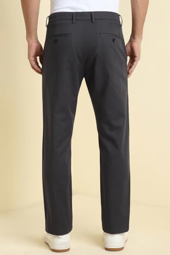 Men Grey Solid Casual Trousers