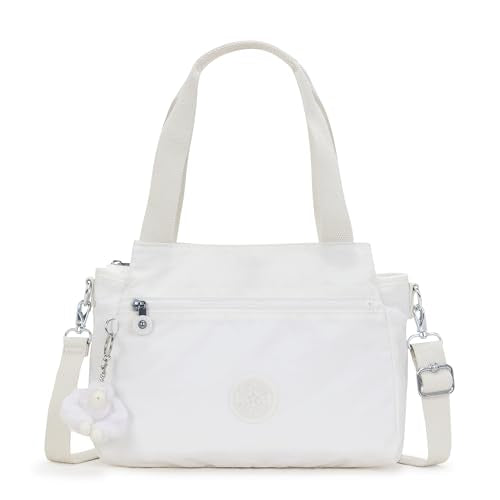 Kipling Womens Elysia Cross body, Pure Alabaster, 11.5''L x 9''H x 5''D, Kipling Women's Elysia Crossbody Bag, Lightweight, Multi-compartment Magnetic Snap Pockets, Shoulder Bag