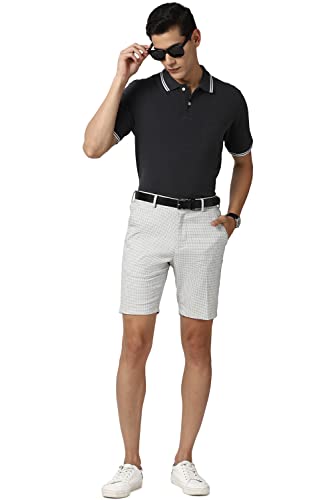 Peter England Men's Chino Shorts (PESROSLFA99817_Grey_L)