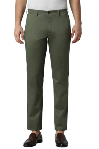 Van Heusen Men's Slim Casual Pants (VSTFWSLFI46635_Olive