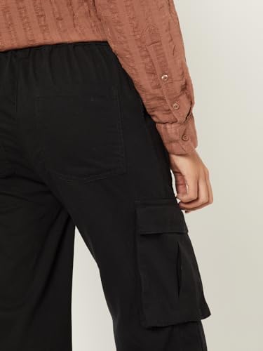 Max Women Solid Cargos (Black_XS)