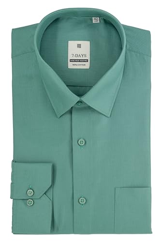 formal shirts for man office wear, pure cotton shirt for man branded, Green shirts for men stylish, regular fit shirt for men full sleeve, Size 38 M Official Gents Solid Plain Dress with Pocket