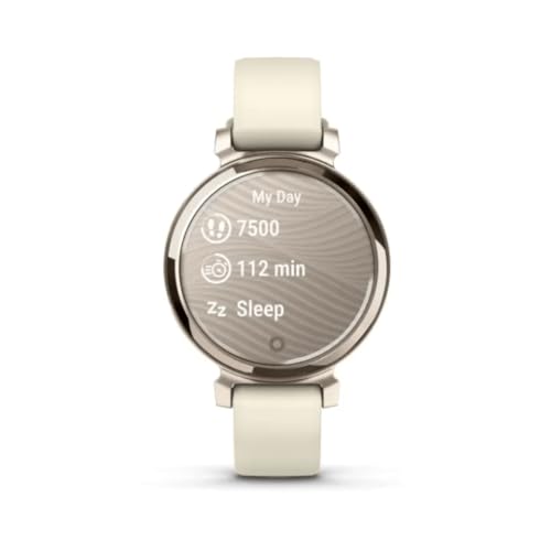 Garmin Lily 2, Small and Stylish Smartwatch, Hidden Display, Patterned Lens, Up to 5 Days Battery Life, Coconut Cream Gold